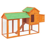 Vidaxl kippenhok 193x65x117 cm massief grenenhout bruin