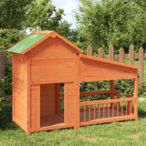 Vidaxl hondenhok 143x60,5x109 cm massief grenenhout bruin
