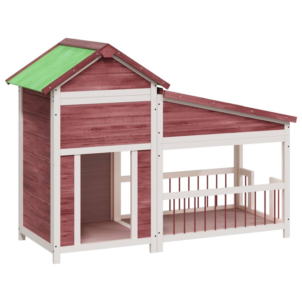 Vidaxl hondenhok 143x60,5x109 cm massief grenenhout mokkakleurig