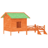 Vidaxl hondenhok 159x120x88,5 cm massief grenenhout bruin