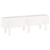 Vidaxl plantenbak verhoogd 121x30x38 cm massief grenenhout wit