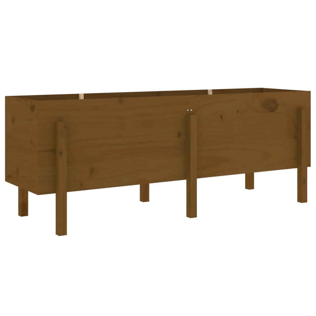 Vidaxl plantenbak verhoogd 160x50x57 cm massief grenenhout honingbruin