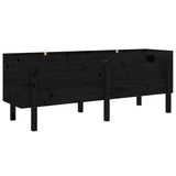 Vidaxl plantenbak verhoogd 160x50x57 cm massief grenenhout zwart