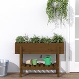 Vidaxl plantenbak verhoogd 101x30x69 cm massief grenenhout honingbruin