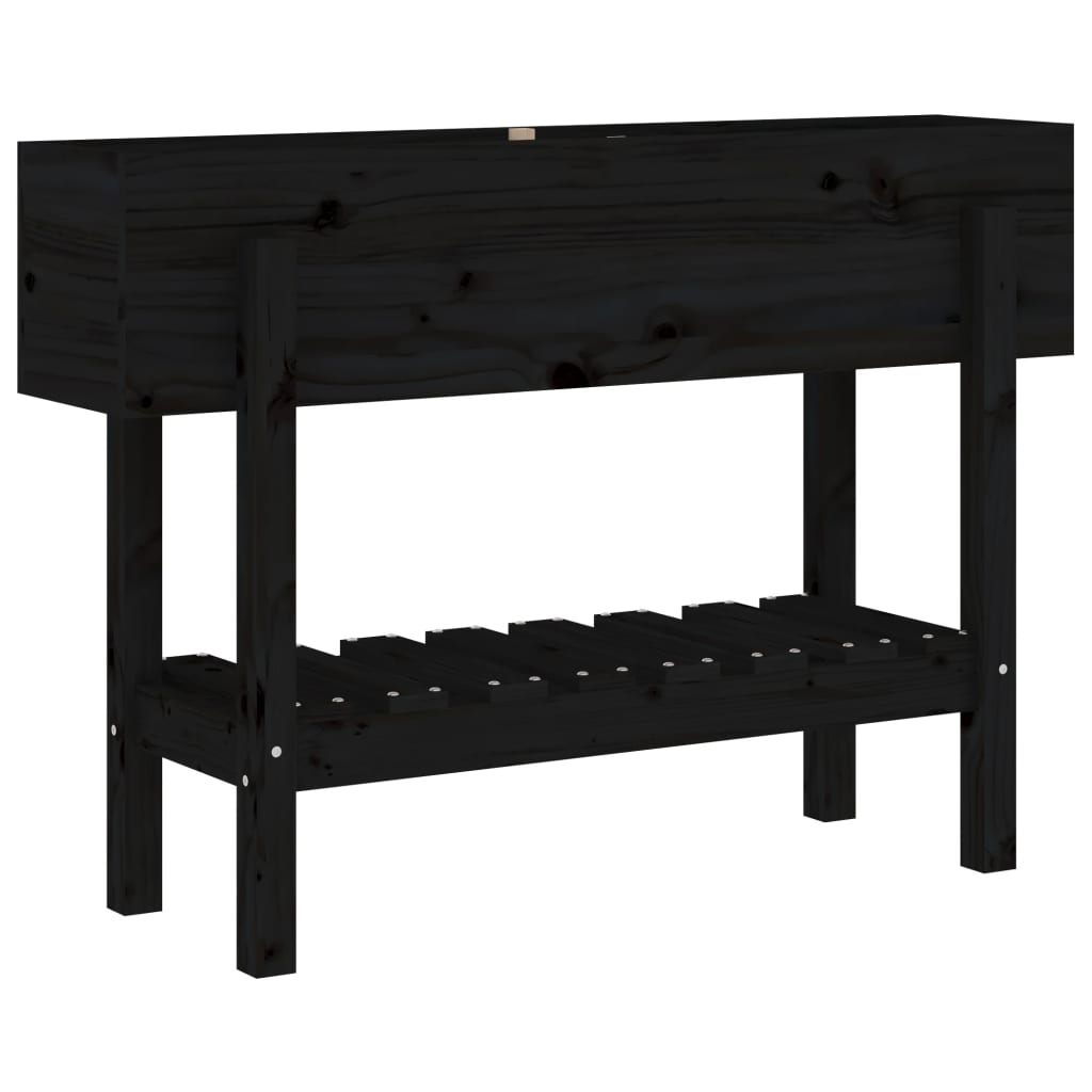 Vidaxl plantenbak verhoogd 101x30x69 cm massief grenenhout zwart