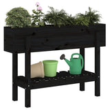 Vidaxl plantenbak verhoogd 101x30x69 cm massief grenenhout zwart