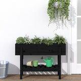 Vidaxl plantenbak verhoogd 101x30x69 cm massief grenenhout zwart