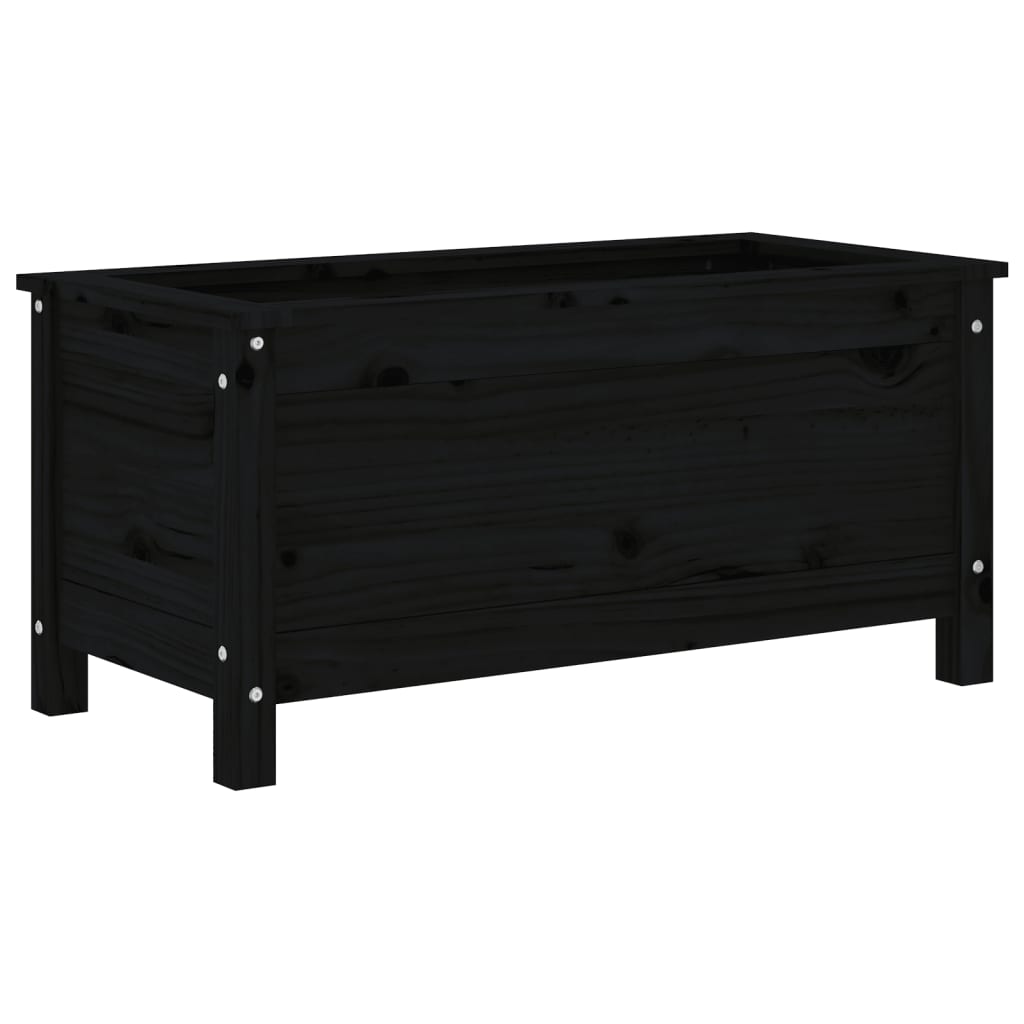 VidaXL Plantenbak 82,5x40x39 cm massief grenenhout zwart
