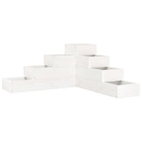 VidaXL Plantenbak 4-laags 80,5x79x36 cm massief grenenhout wit