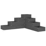 VidaXL Plantenbak 4-laags 80,5x79x36 cm massief grenenhout grijs