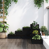 VidaXL Plantenbak 4-laags 80,5x79x36 cm massief grenenhout zwart