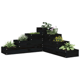 VidaXL Plantenbak 4-laags 80,5x79x36 cm massief grenenhout zwart