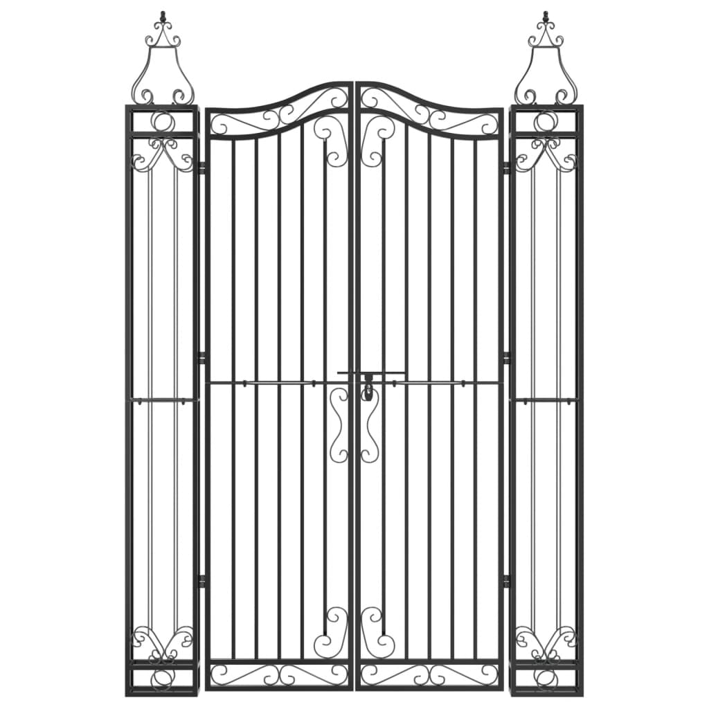 Vidaxl poort 121x8x180 cm smeedijzer zwart