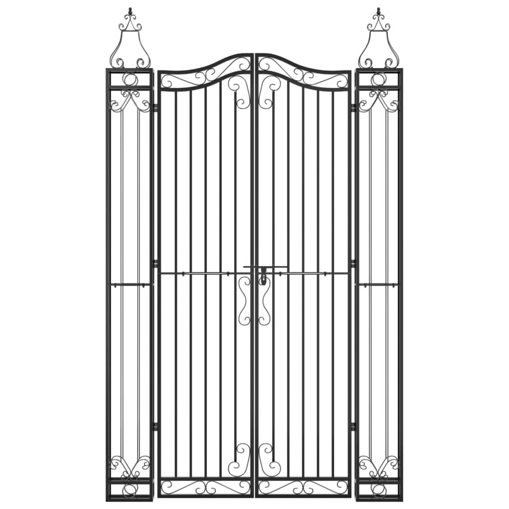 Vidaxl poort 121x8x200 cm smeedijzer zwart