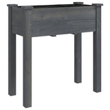 VidaXL Plantenbak met voering 71x37x76 cm massief vurenhout grijs