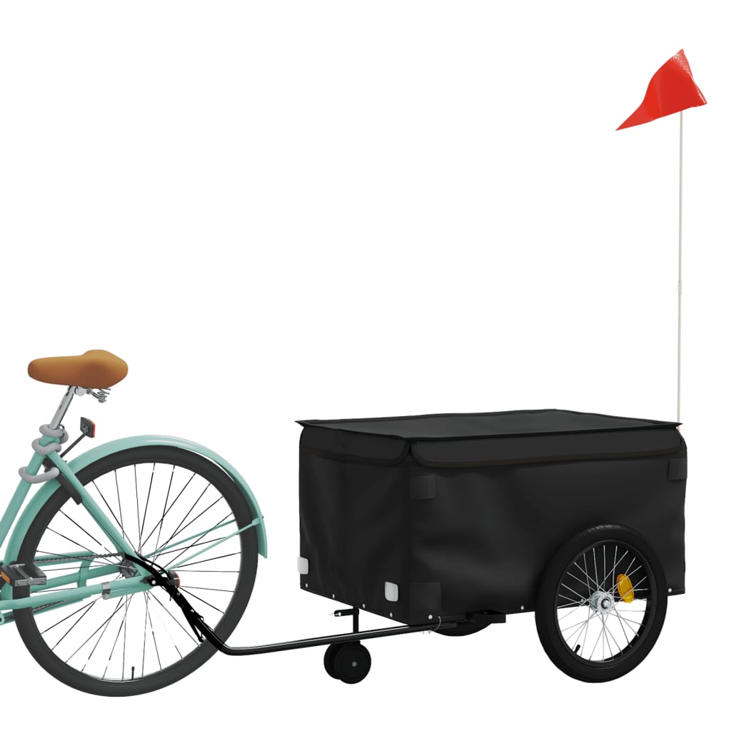 Vidaxl fietstrailer 45 kg ijzer zwart
