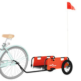 Vidaxl fietstrailer oxford stof en ijzer oranje