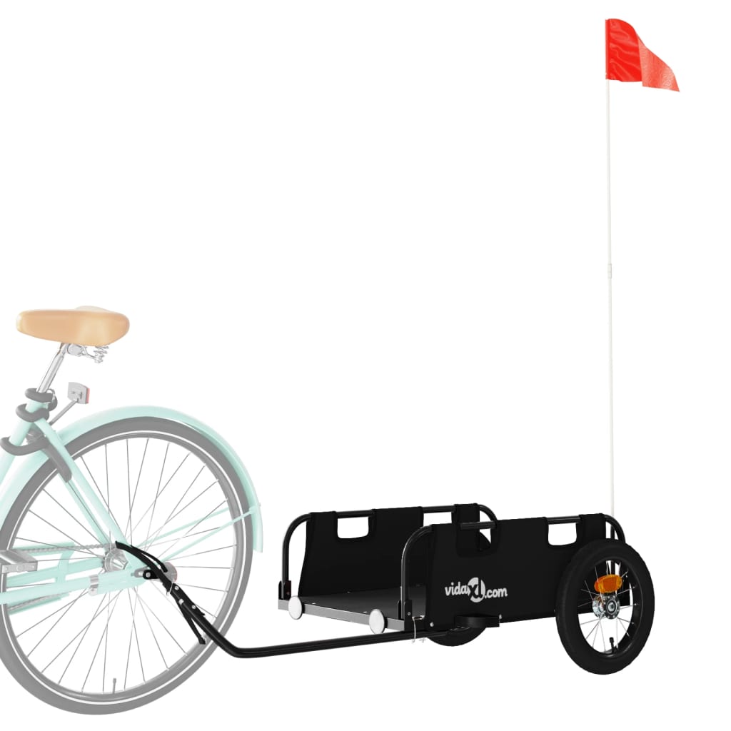 Vidaxl fietstrailer oxford stof en ijzer zwart