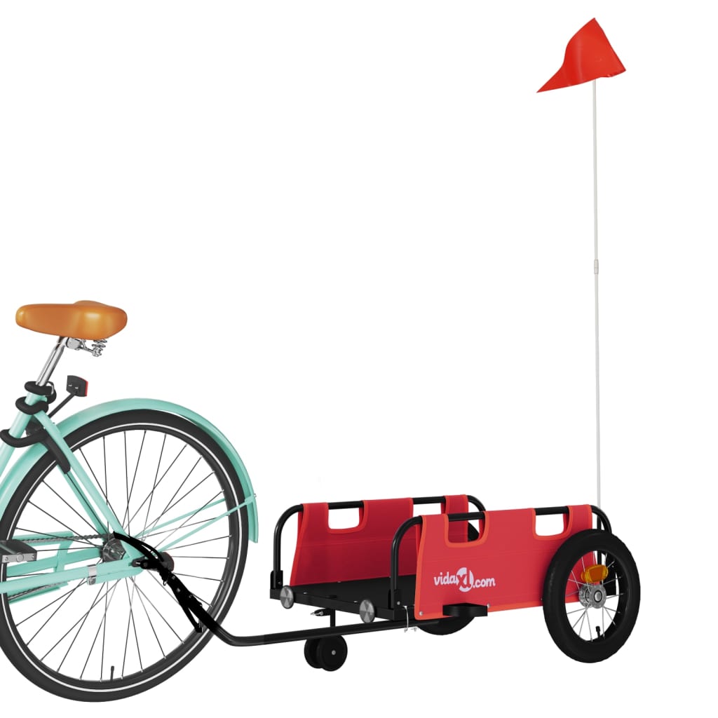 Vidaxl fietstrailer oxford stof en ijzer rood