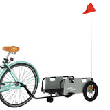 Vidaxl fietstrailer oxford stof en ijzer grijs
