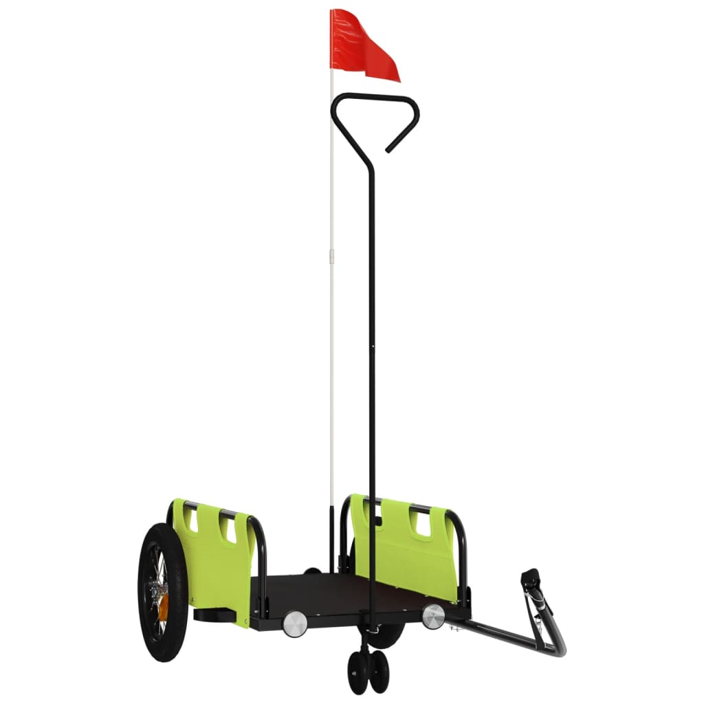 Vidaxl fietstrailer oxford stof en ijzer groen