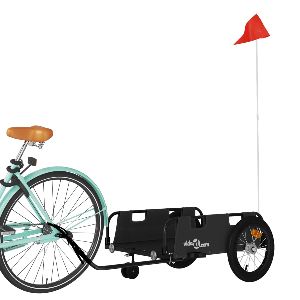 Vidaxl fietstrailer oxford stof en ijzer zwart