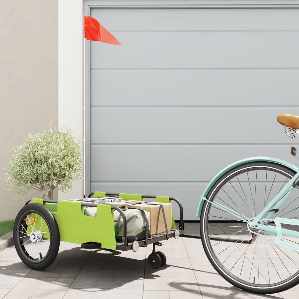 Vidaxl fietstrailer oxford stof en ijzer groen