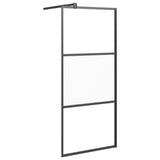 VidaXL Inloopdouchewand met schap 90x195 cm ESG-glas aluminium zwart