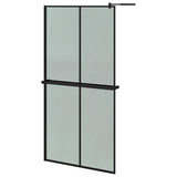 VidaXL Inloopdouchewand met schap 100x195 cm ESG-glas aluminium zwart