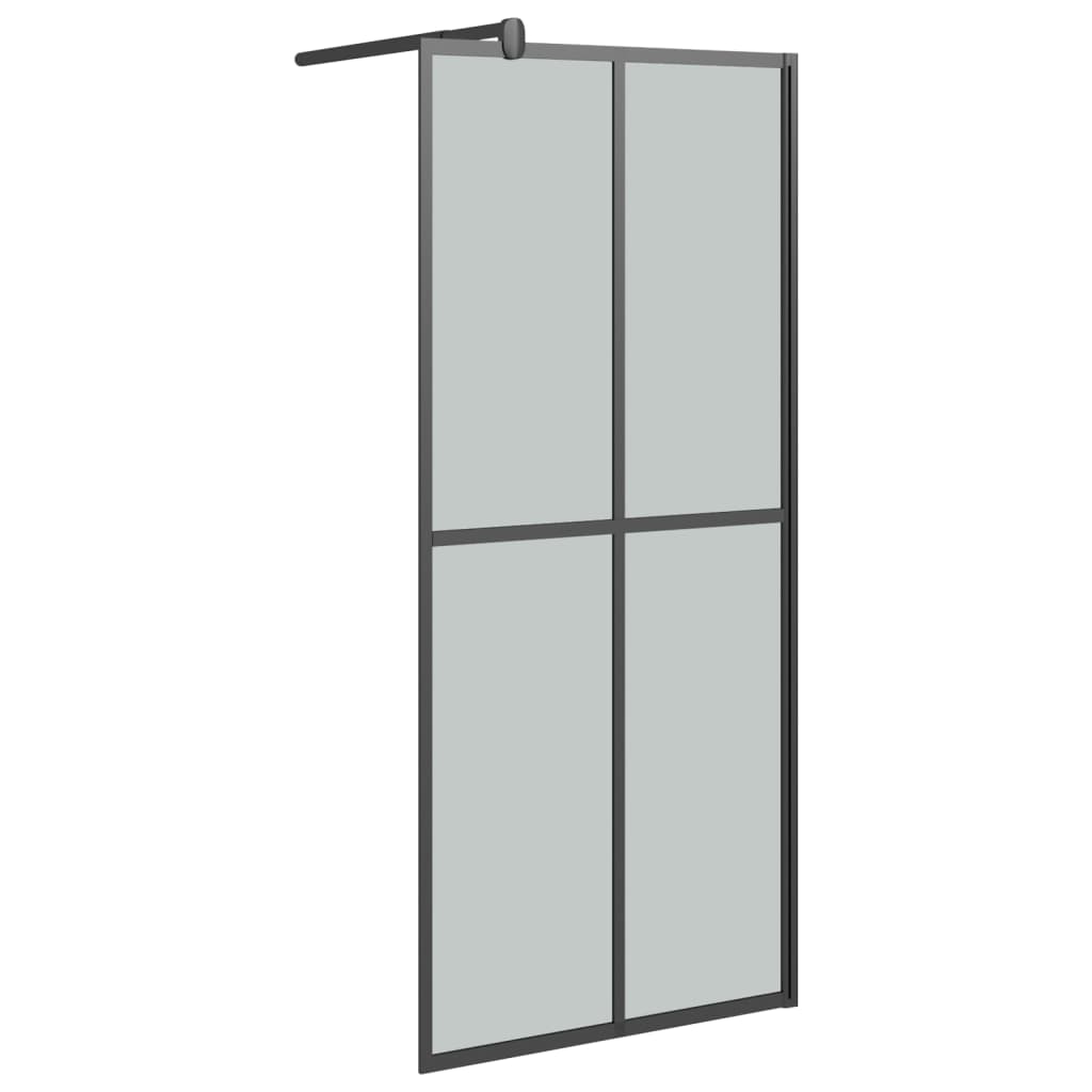 VidaXL Inloopdouchewand met schap 100x195 cm ESG-glas aluminium zwart