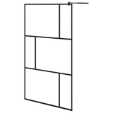 VidaXL Inloopdouchewand met schap 115x195 cm ESG-glas aluminium zwart