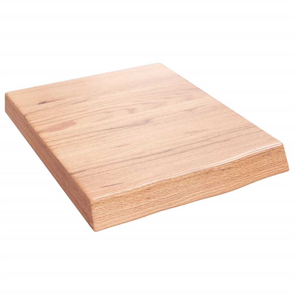 Vidaxl wastafelblad 40x50x(2-6) cm behandeld massief hout lichtbruin