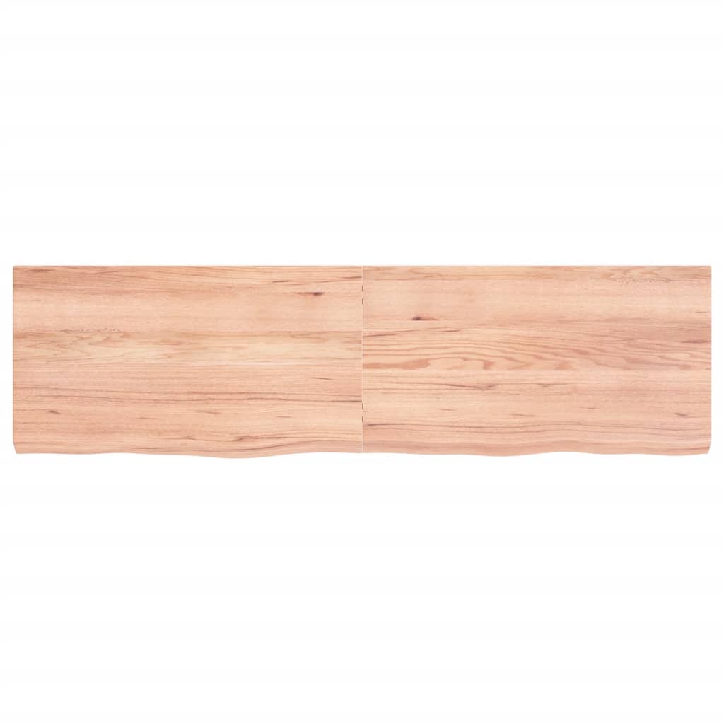 Vidaxl wastafelblad 180x50x(2-6) cm behandeld massief hout lichtbruin