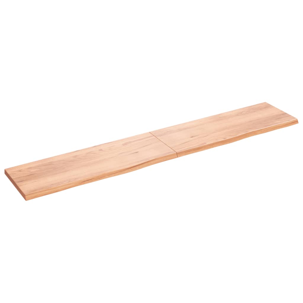 Vidaxl wastafelblad 220x40x(2-4) cm behandeld massief hout lichtbruin