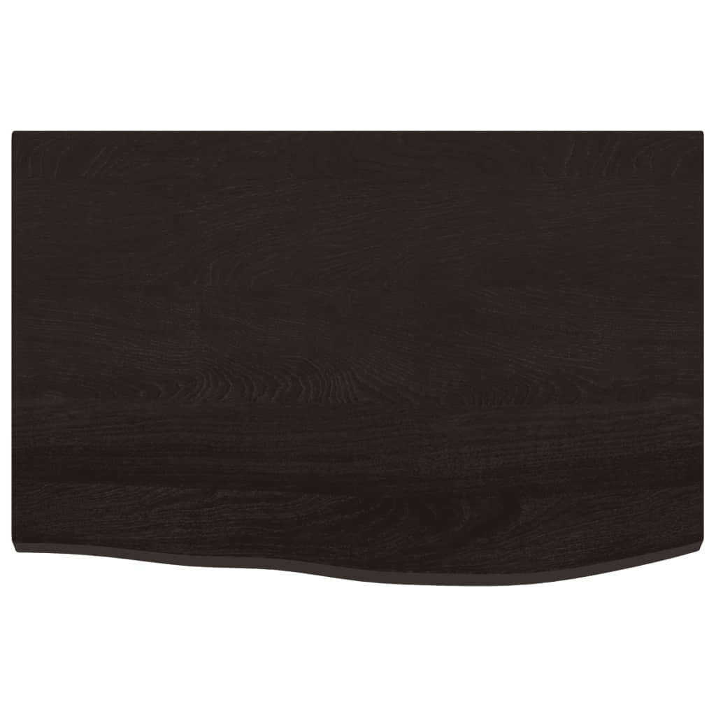 Vidaxl wastafelblad 60x40x2 cm behandeld massief hout donkerbruin