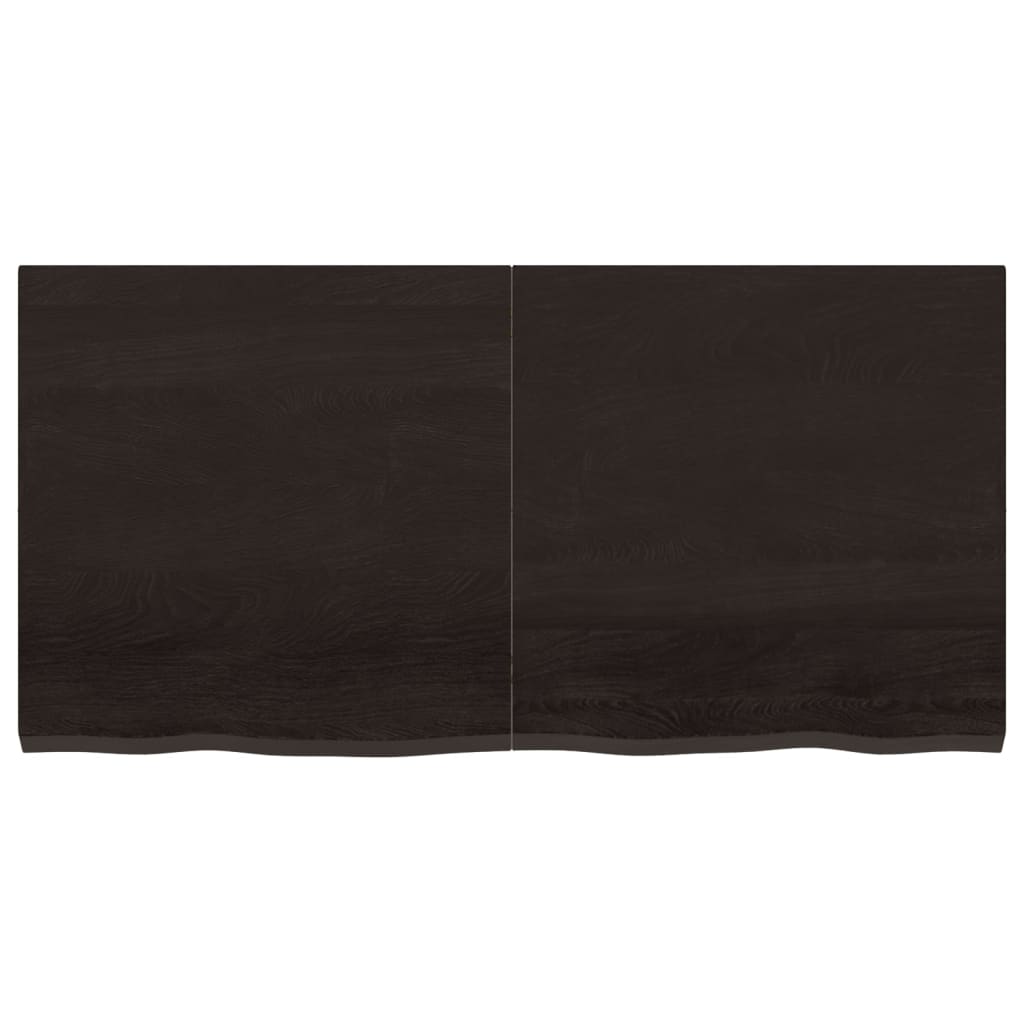 Vidaxl wastafelblad 120x60x(2-4) cm behandeld massief hout donkerbruin