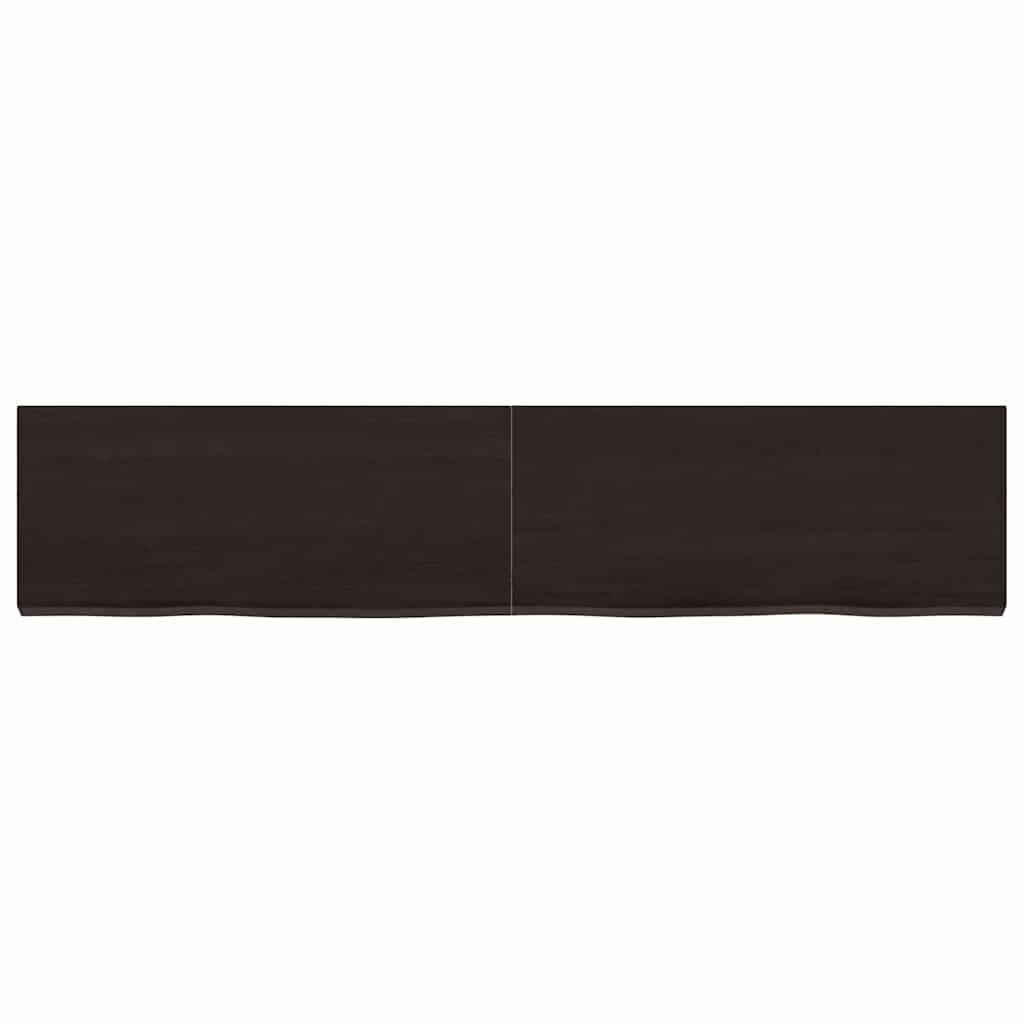 Vidaxl wastafelblad 140x30x(2-4) cm behandeld massief hout donkerbruin