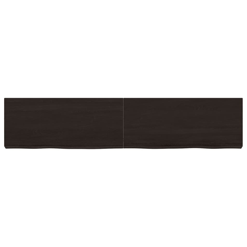 Vidaxl wastafelblad 140x30x(2-6) cm behandeld massief hout donkerbruin