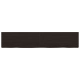Vidaxl wastafelblad 200x40x(2-6) cm behandeld massief hout donkerbruin