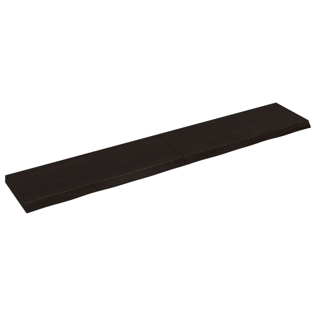 Vidaxl wastafelblad 220x40x(2-6) cm behandeld massief hout donkerbruin
