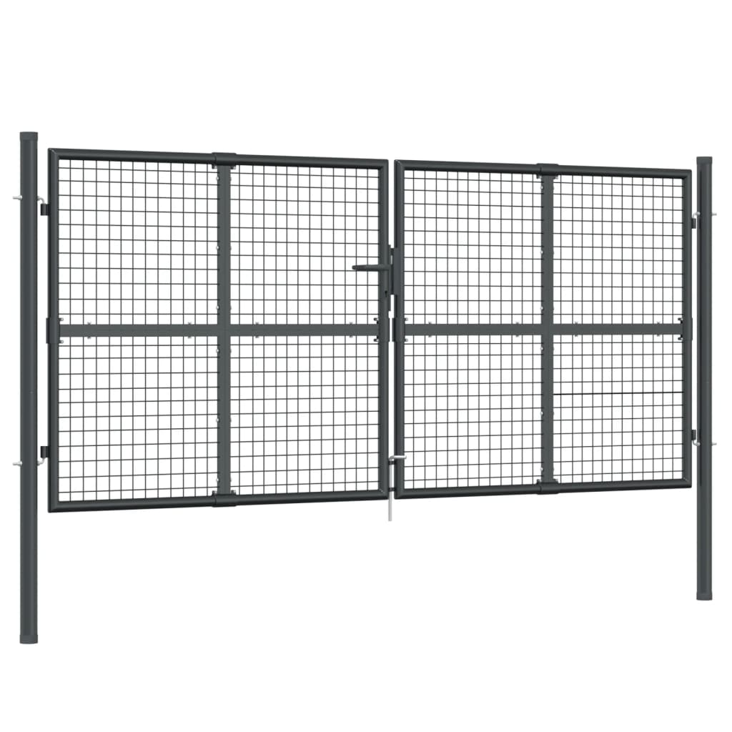VidaXL Poort draadgaas 300x175 cm staal antracietkleurig