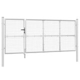 VidaXL Tuinpoort 350x175 cm gaas en gegalvaniseerd staal zilverkleur