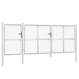VidaXL Tuinpoort 400x175 cm gaas en gegalvaniseerd staal zilverkleurig