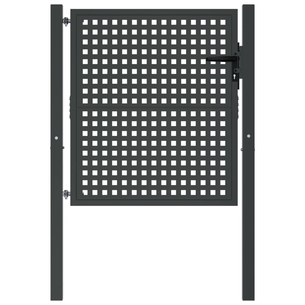 VidaXL Poort 105x150 cm staal antracietkleurig