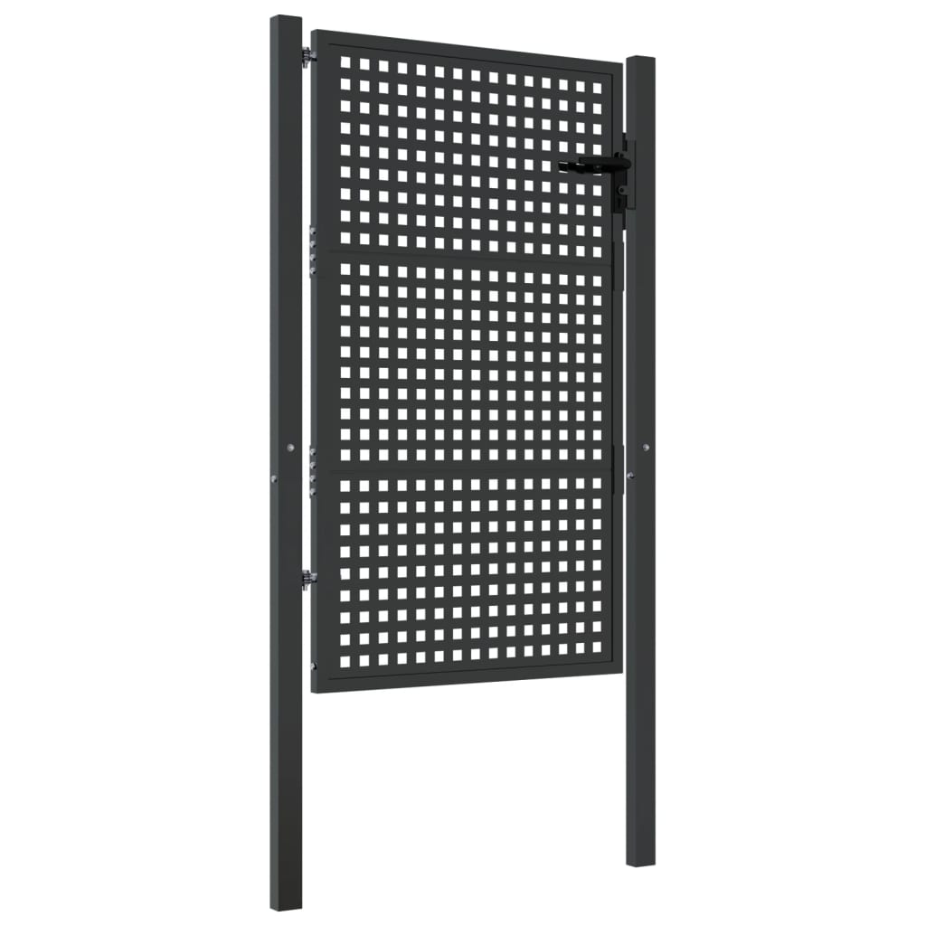 VidaXL Poort 105x175 cm staal antracietkleurig