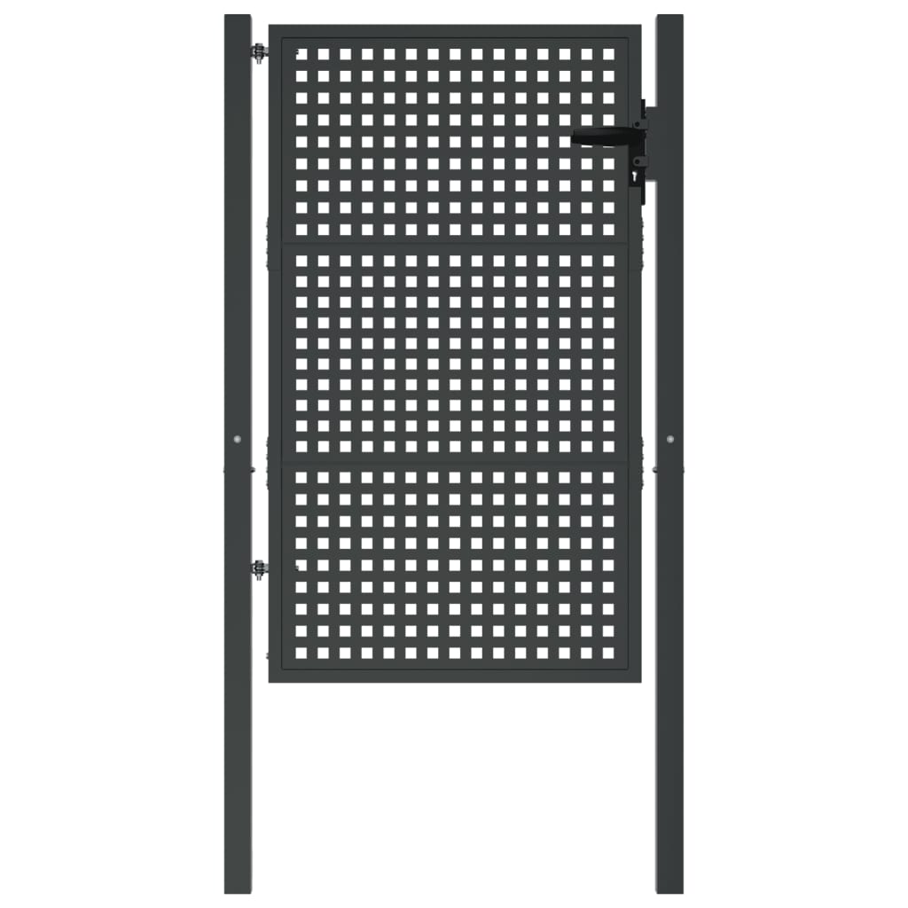 VidaXL Poort 105x175 cm staal antracietkleurig
