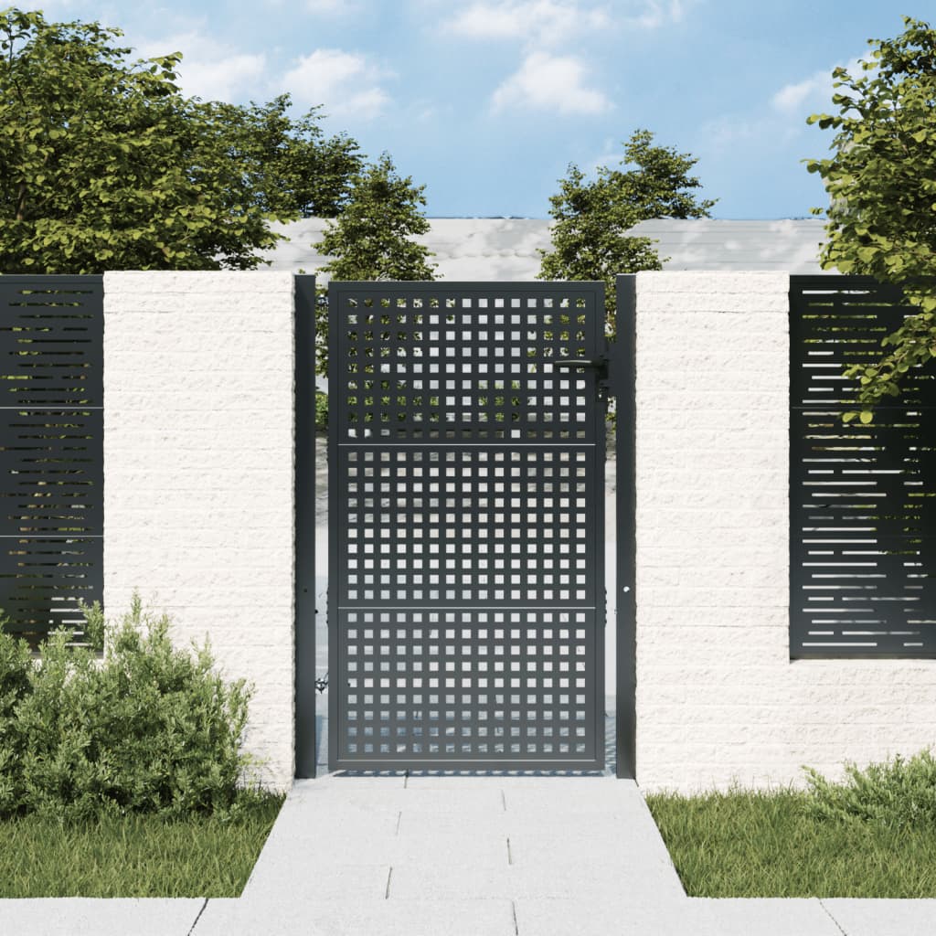 VidaXL Poort 105x175 cm staal antracietkleurig