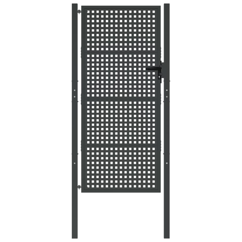 VidaXL Poort 105x225 cm staal antracietkleurig