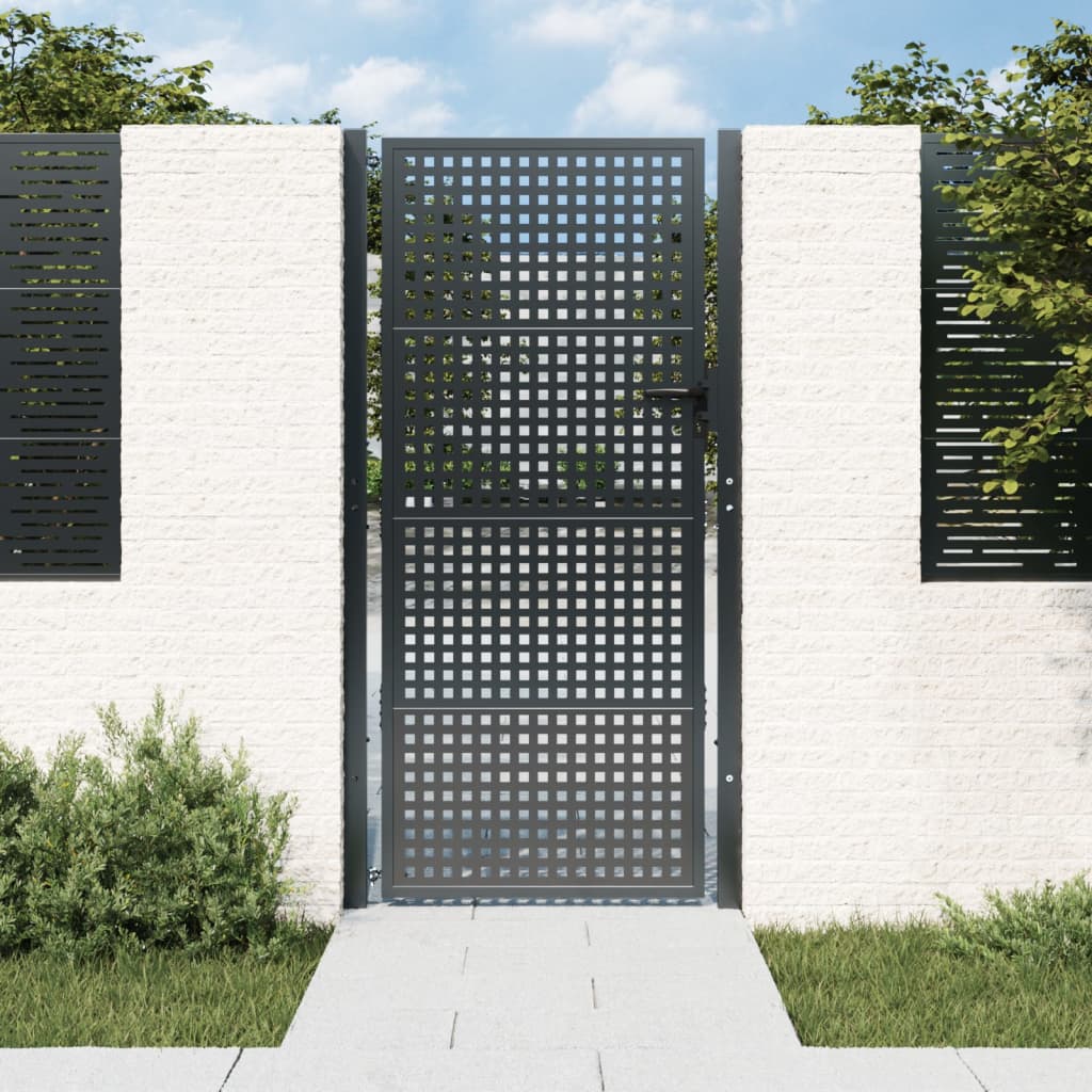 VidaXL Poort 105x250 cm staal antracietkleurig