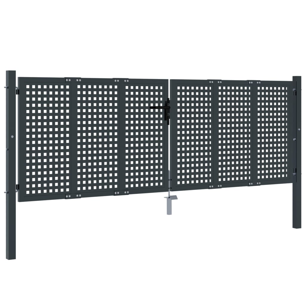 VidaXL Poort 300x125 cm staal antracietkleurig